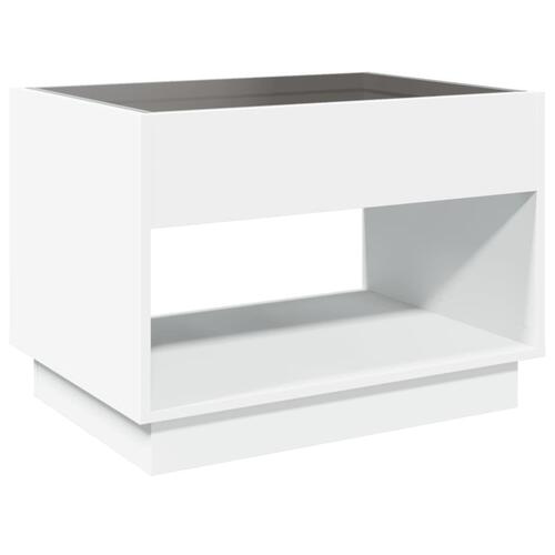 Sofabord med Infinity LED-lys 70x50x50 cm hvid
