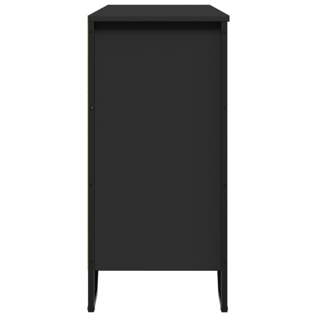 Skab 101x35,5x74,5 cm konstrueret træ sort