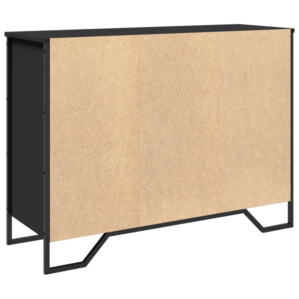 Skab 101x35,5x74,5 cm konstrueret træ sort