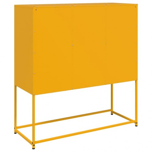 Skænk 100,5x39x107 cm stål sennepsgul