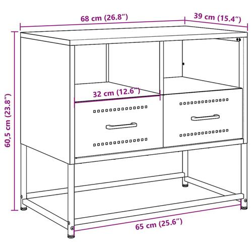 Tv-bord 68x39x60,5 cm stål antracitgrå