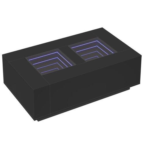 Sofabord med Infinity LED-lys 116x69x40 cm sort