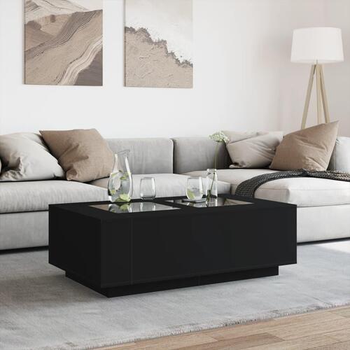 Sofabord med Infinity LED-lys 116x69x40 cm sort