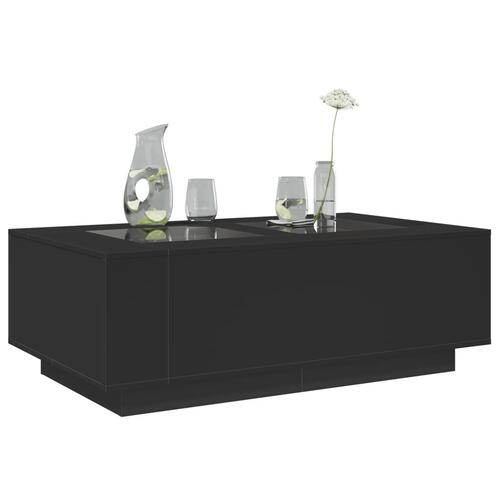 Sofabord med Infinity LED-lys 116x69x40 cm sort