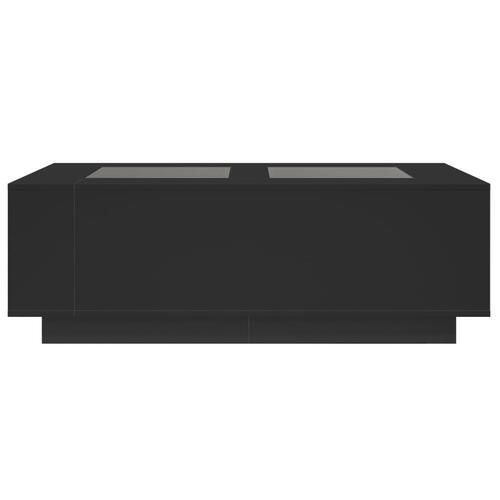 Sofabord med Infinity LED-lys 116x69x40 cm sort