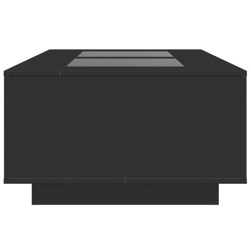 Sofabord med Infinity LED-lys 116x69x40 cm sort