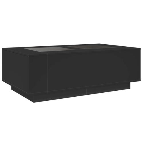 Sofabord med Infinity LED-lys 116x69x40 cm sort