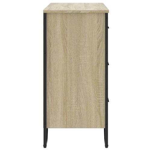 Kommode 91x35,5x74,5 cm konstrueret træ sonoma-eg