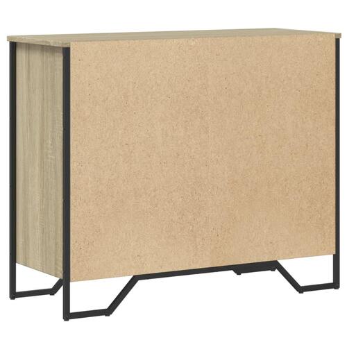 Kommode 91x35,5x74,5 cm konstrueret træ sonoma-eg