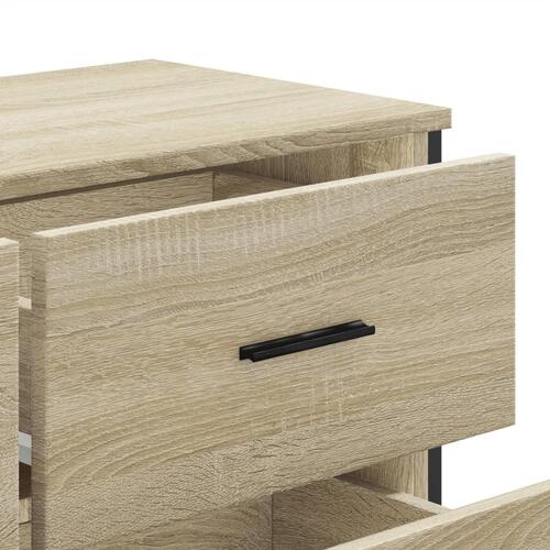 Kommode 91x35,5x74,5 cm konstrueret træ sonoma-eg