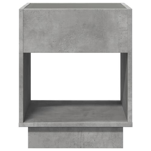 Sofabord med Infinity LED-lys 40x40x50 cm betongrå