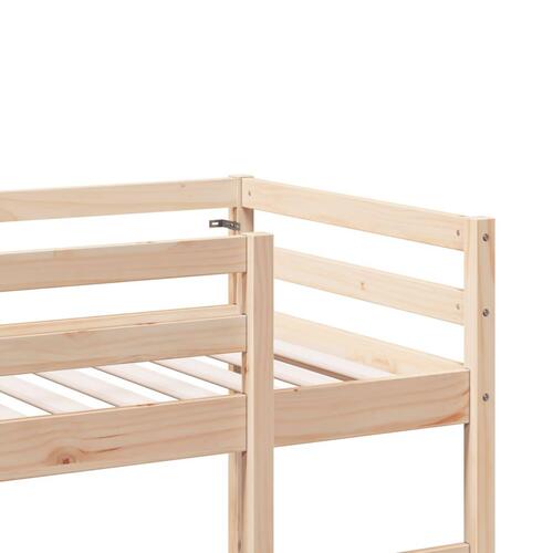 Højseng med skrivebord 90x200 cm massivt fyrretræ