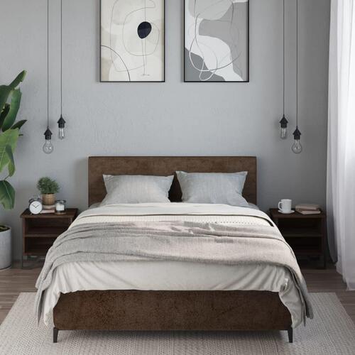 Sengeborde 2 stk. 40x30x40 cm konstrueret træ brun egetræsfarve