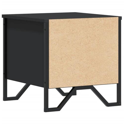 Sengeborde 2 stk. 40x30x40 cm konstrueret træ sort