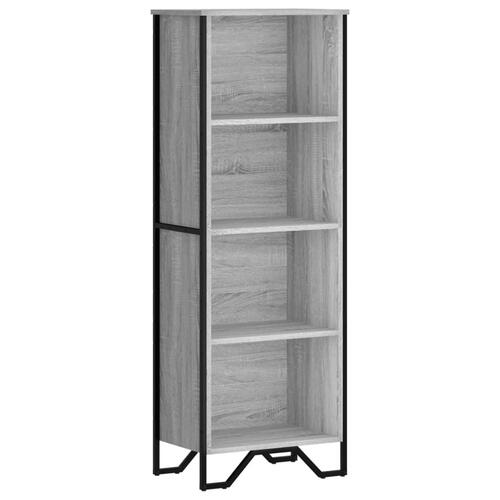 Bogreol 50x31x137,5 cm konstrueret træ grå sonoma-eg