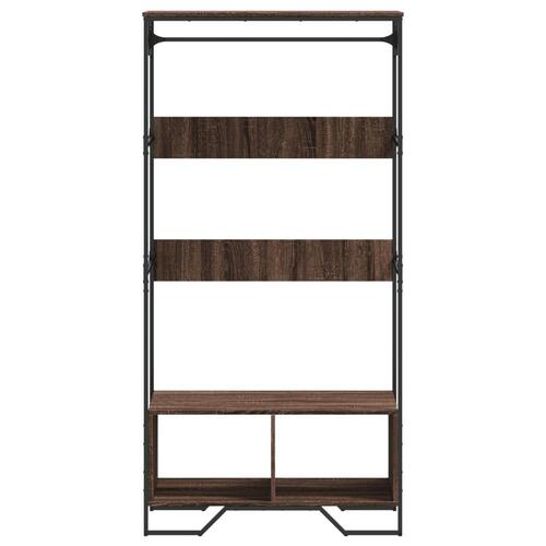 Klædeskab 90x50x180 cm konstrueret træ brun egetræsfarve