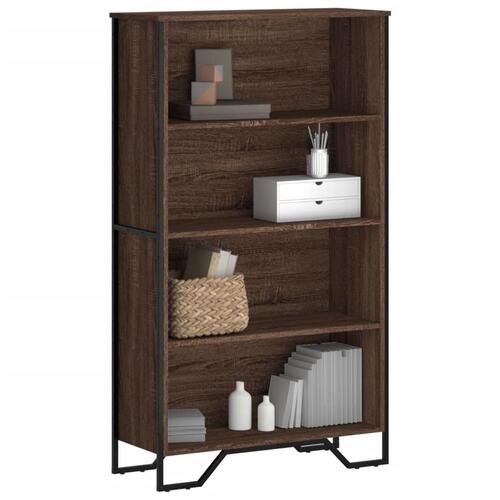 Bogreol 80x31x137,5 cm konstrueret træ brun egetræsfarve
