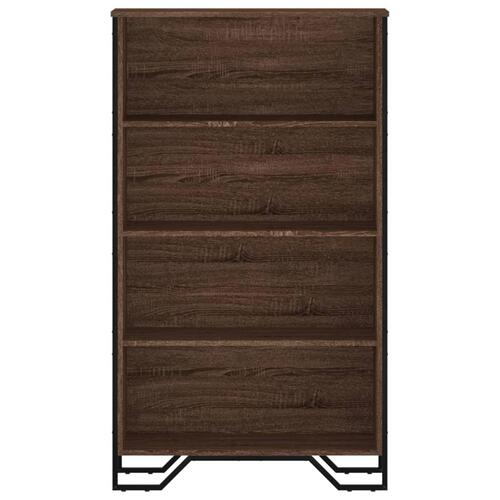 Bogreol 80x31x137,5 cm konstrueret træ brun egetræsfarve
