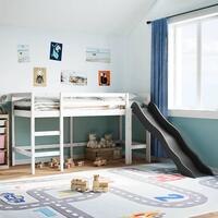 Højseng uden madras 80x200 cm massivt fyrretræ hvid