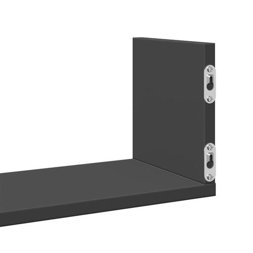 Væghylder 3 stk. 58x18x18 cm konstrueret træ sort