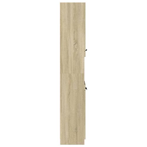 Badeværelsesskab 32x34x188,5 cm konstrueret træ sonoma-eg