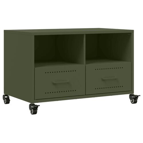 Tv-bord 68x39x43,5 cm stål olivengrøn