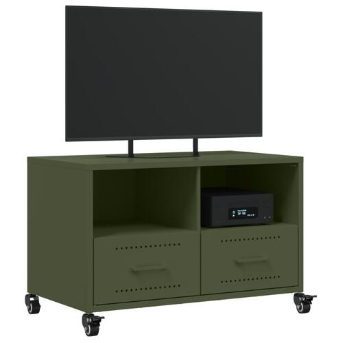 Tv-bord 68x39x43,5 cm stål olivengrøn