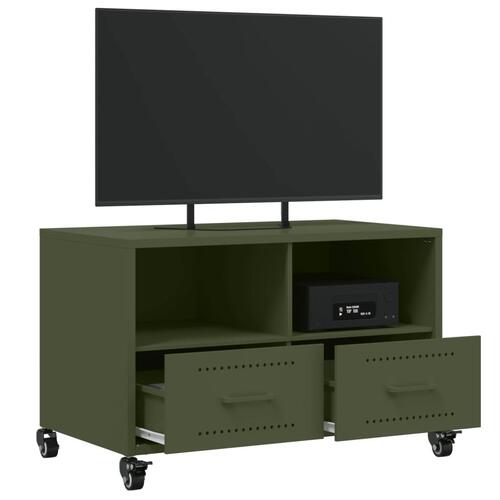 Tv-bord 68x39x43,5 cm stål olivengrøn