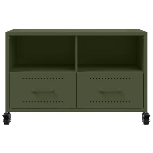 Tv-bord 68x39x43,5 cm stål olivengrøn
