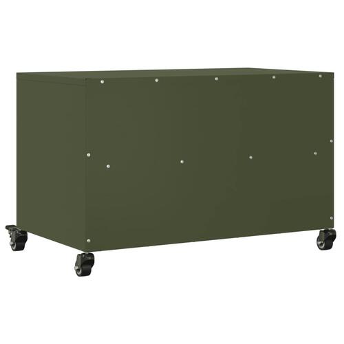 Tv-bord 68x39x43,5 cm stål olivengrøn