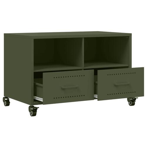 Tv-bord 68x39x43,5 cm stål olivengrøn