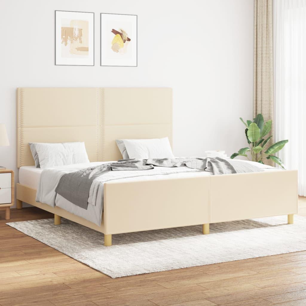 Sengeramme uden madras 160x200 cm stof cremefarvet