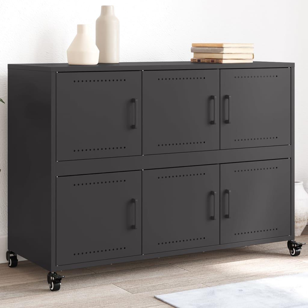 Skænk 100,5x39x72 cm stål sort