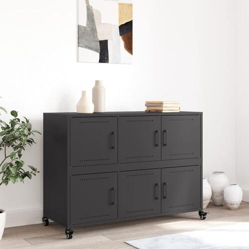 Skænk 100,5x39x72 cm stål sort