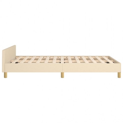 Sengeramme med sengegavl - creme stof 120x200 cm