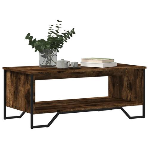 Sofabord 100x51x40 cm konstrueret træ røget egetræsfarve