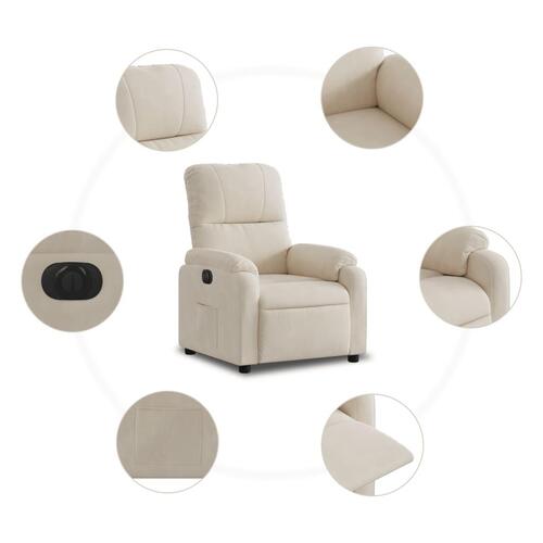 Eldrevet lænestol mikrofiberstof beige