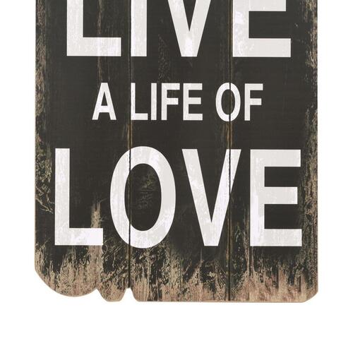 Vægmonteret knagerække med 6 knager LOVE LIFE 120 x 40 cm