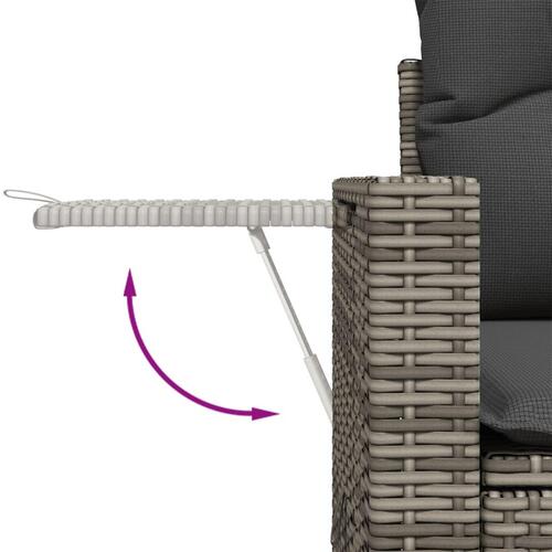 Sofasæt til haven 10 dele med hynder polyrattan lysegrå