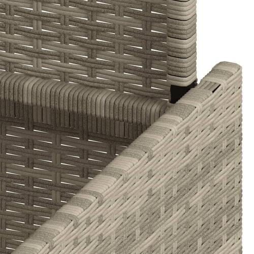 Havebord med glastop 100x55x73 cm polyrattan lysegrå