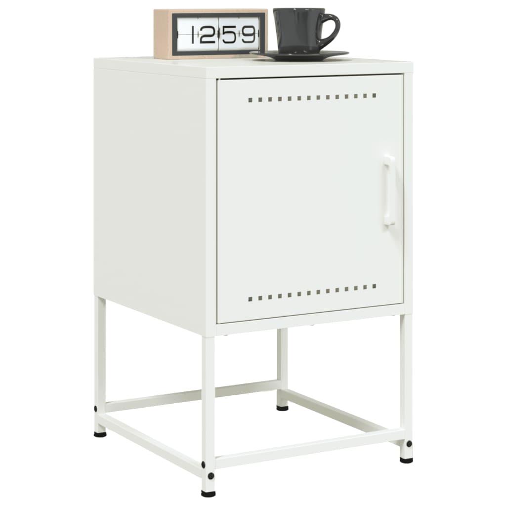 Sengeborde 2 stk. 36x39x60,5 cm stål hvid billede