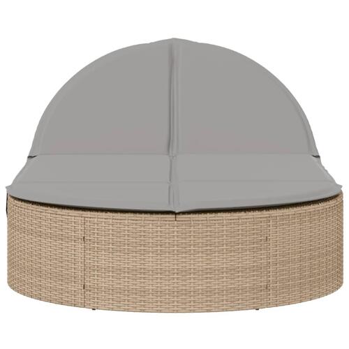 Solseng med hynder polyrattan beige