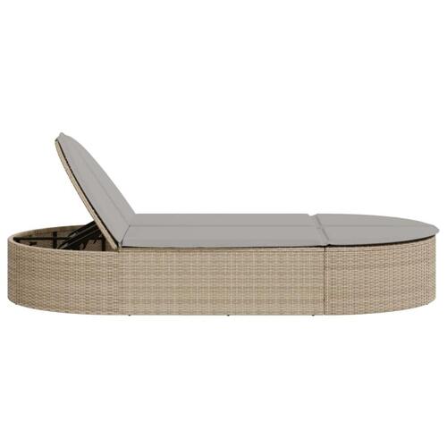 Solseng med hynder polyrattan beige