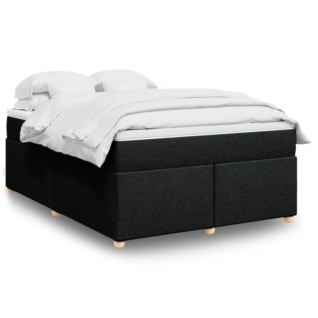 Kontinentalseng med madras og topmadras 140x200 cm - sort stof billede