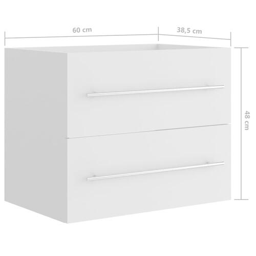 Skab til håndvask 60x38,5x48 cm konstrueret træ hvid