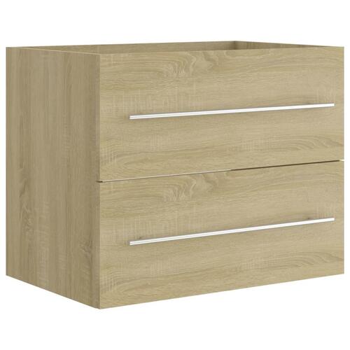 Skab til håndvask 60x38,5x48 cm konstrueret træ sonoma-eg