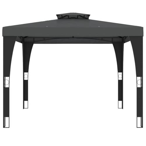Pavillon med dobbelt tag 2,98x2,98 m stål antracitgrå