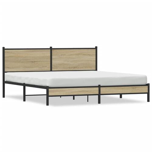 Sengeramme med sengegavl 160x200 cm metal sonoma-eg