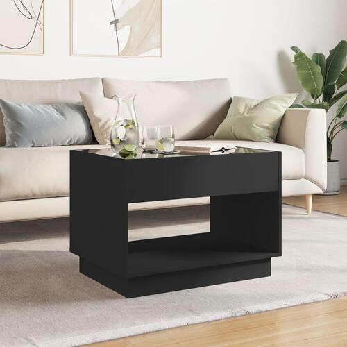 Sofabord med Infinity LED-lys 70x50x50 cm sort