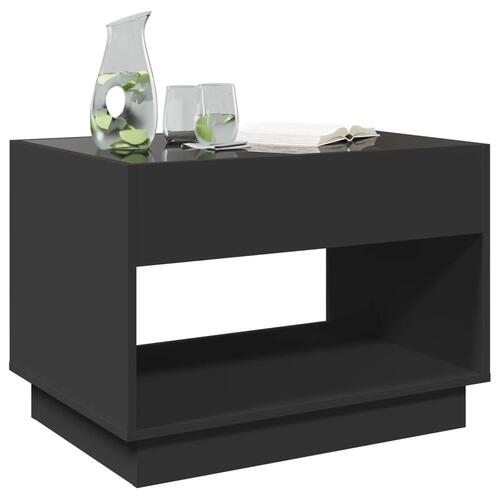 Sofabord med Infinity LED-lys 70x50x50 cm sort